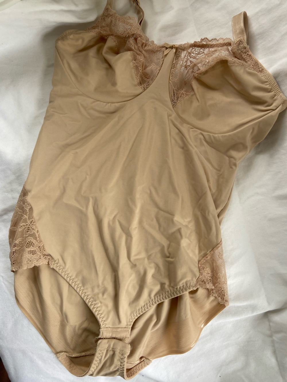 Miraclesuit Nude Lace-Trim Bodysuit Shapewear